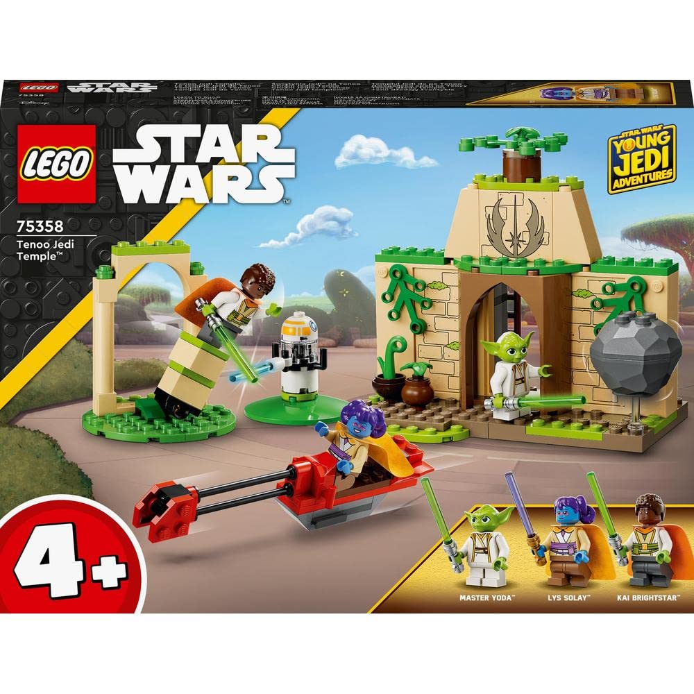 LEGO Star Wars Tenoo Jedi Temple Set with Master Yoda, Lightsabers, Droïd Figure and Speeder Bike, Building Toy for Kids, Boys, Girls 4 Plus Years Old 75358