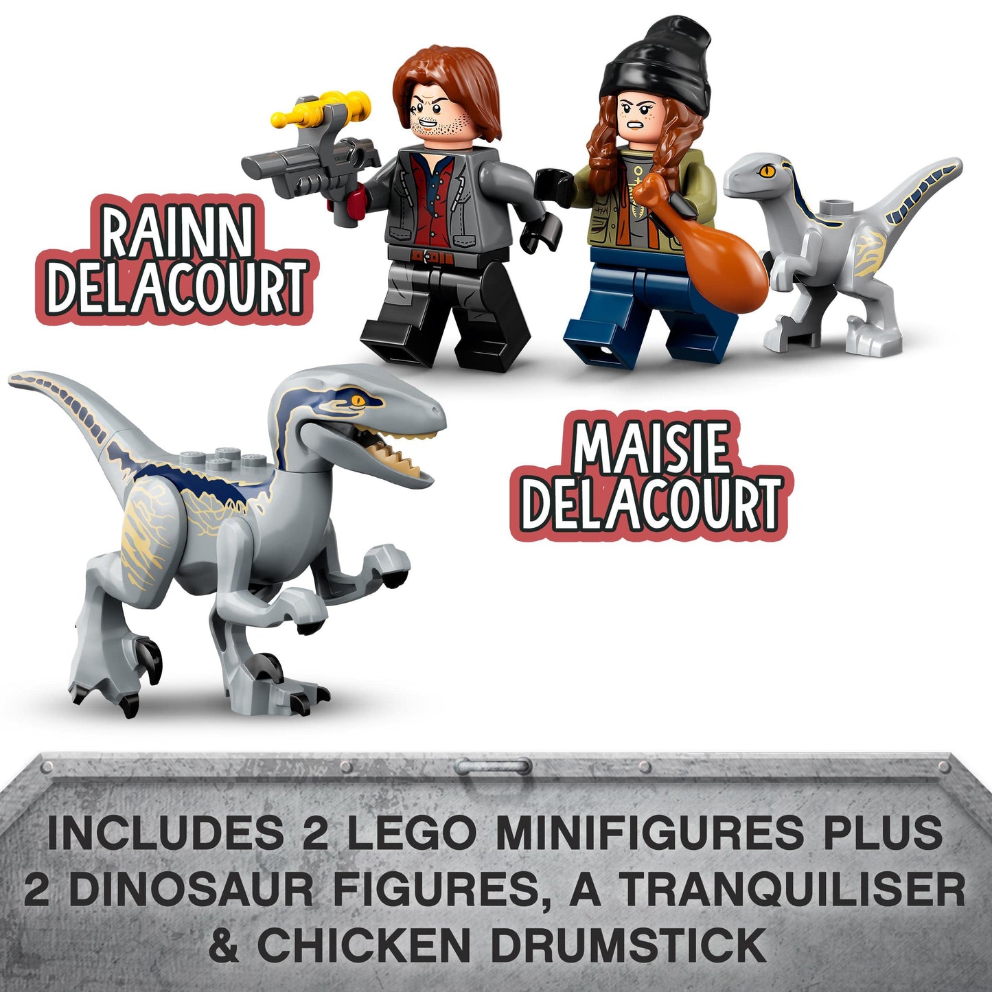 LEGO 76946 Jurassic World Blue and Beta Velociraptor Capture with Truck and 2 Dinosaur Toys, Gifts For Boys & Girls, 2022 Dominion Movie Inspired Set