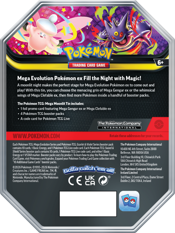 Pokemon Mega Moonlit Gift Tin Mega Gengar