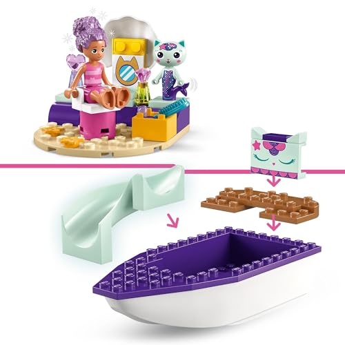 Lego 10786 Gabby's Dollhouse Gabby & Meerkatze Schiff & Spa Boot Set mit Schönheitssalon, Puppenhaus mit Figuren und Zubehör, Spielset für Mädchen, Jungen, Kinder ab 4 Jahren