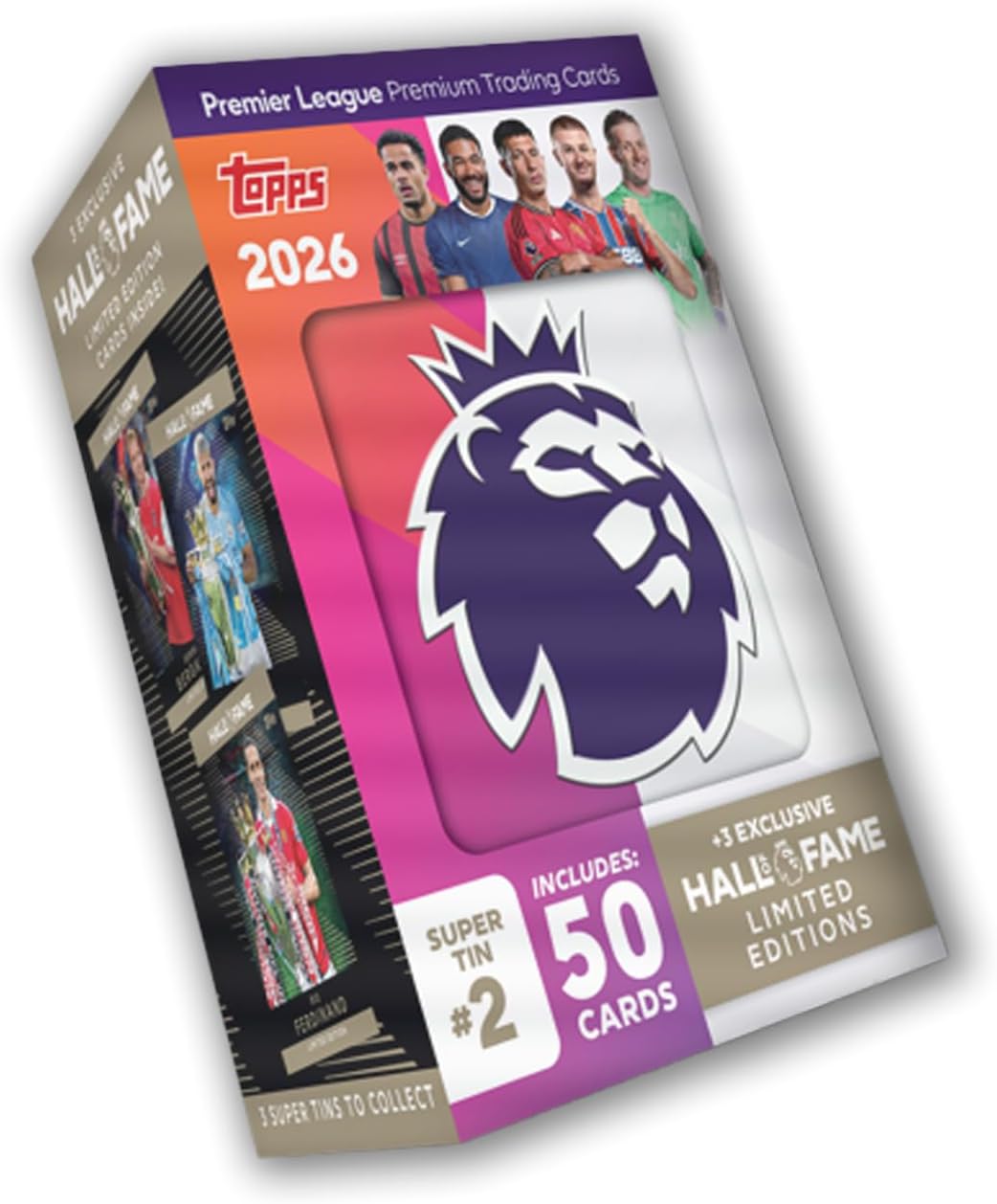 Topps Premier League 2026 - Debut Edition - Hall of Fame Super Tin #2. Contains 50 cards plus 3 Hall of Fame LE cards. (Copy)