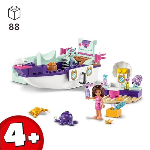 Lego 10786 Gabby's Dollhouse Gabby & Meerkatze Schiff & Spa Boot Set mit Schönheitssalon, Puppenhaus mit Figuren und Zubehör, Spielset für Mädchen, Jungen, Kinder ab 4 Jahren