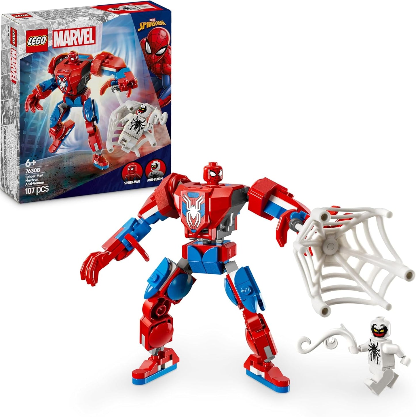 LEGO 76308 | Marvel Spider-Man Mech vs. Anti-Venom - Super Hero Figure Building Toy