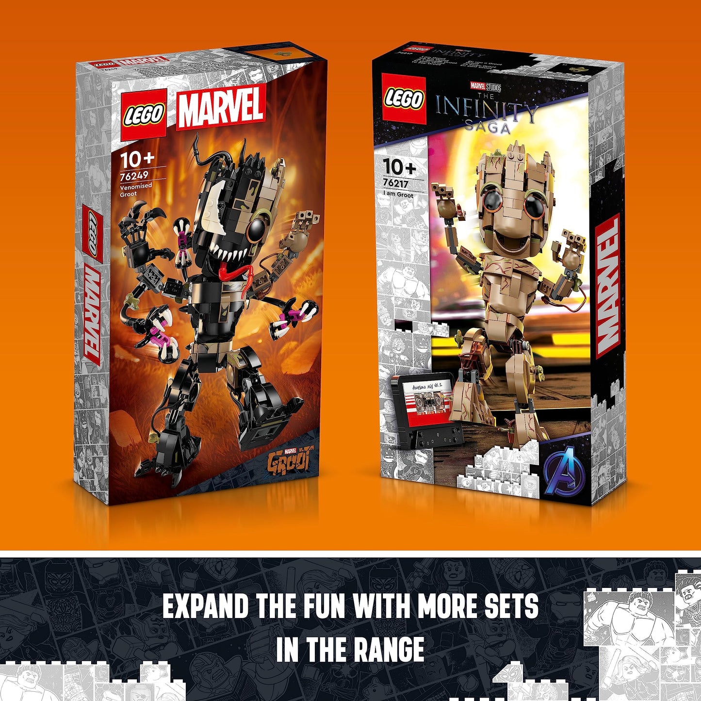 LEGO 76249 Marvel Venomized Groot 10+ 630 Pieces Reconfigurable Fun With Baby Groot and Venom New for 2023, Medium