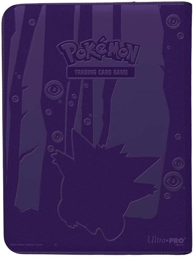 Ultra Pro | Pokemon Elite Series Genga 9-Pocket Zippered PRO Binder | Trading Card Game Accessory, Purple