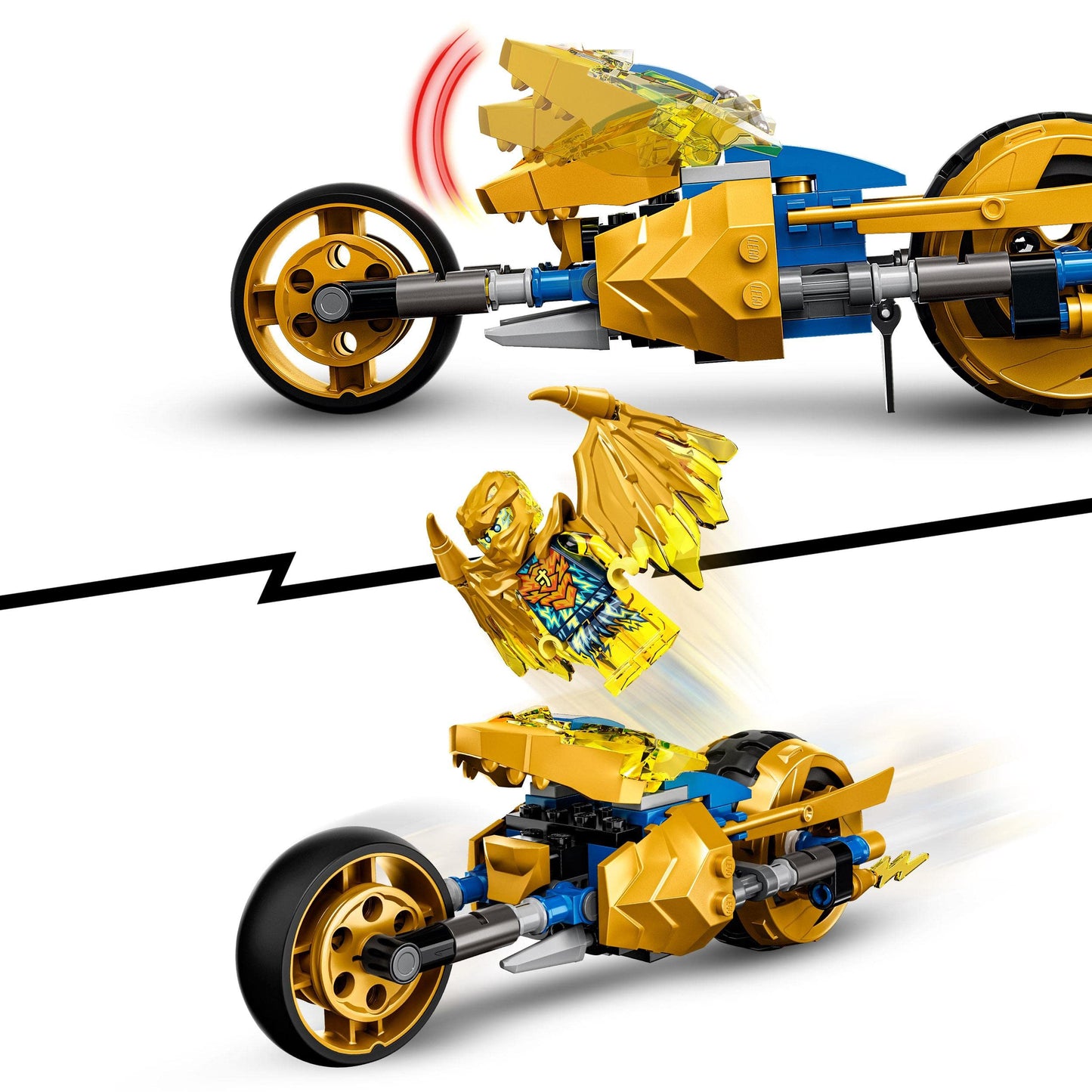LEGO 71768 NINJAGO Jay's Golden Dragon Set, Toy Motorbike with Dragon, Spider Figure and Jay Minifgure, Birthday Gift Idea For Kids 7 Plus