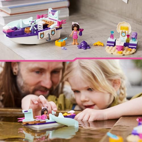 Lego 10786 Gabby's Dollhouse Gabby & Meerkatze Schiff & Spa Boot Set mit Schönheitssalon, Puppenhaus mit Figuren und Zubehör, Spielset für Mädchen, Jungen, Kinder ab 4 Jahren