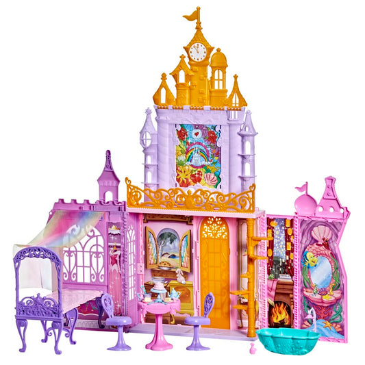 Disney Princess Fold ‘n Go Celebration Castle, Folding Dollhouse with Furniture and Accessories, Toy for Girls 3 Years and Up