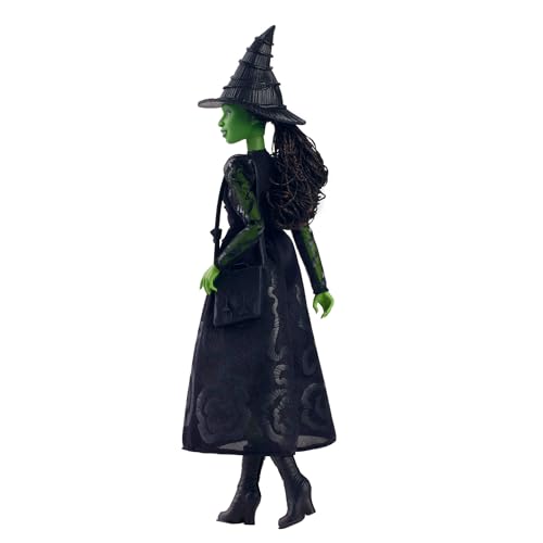 Mattel Wicked, Elphaba Fashion Doll & Accessories with Green Skin, Braided Black Hair, Posability & Removable Ballroom Look, HXT62