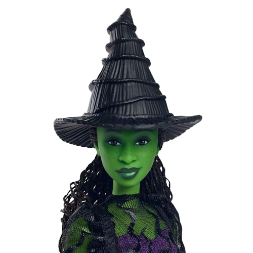 Mattel Wicked, Elphaba Fashion Doll & Accessories with Green Skin, Braided Black Hair, Posability & Removable Ballroom Look, HXT62