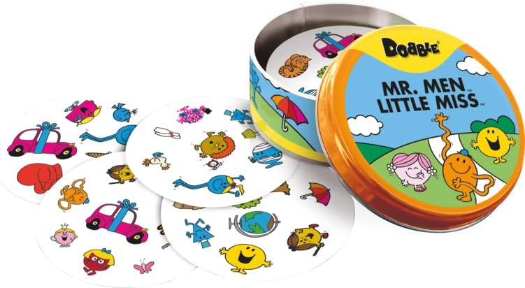 Asmodee | Dobble Mr Men and Little Miss | Card Game | Ages 4+ | 2-8 Players | 15 Minutes Playing Time