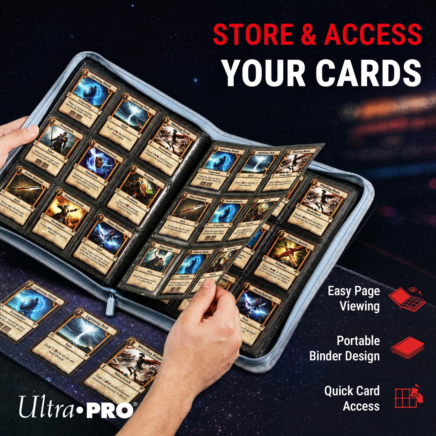 Ultra Pro | Pokemon Elite Series: Lucario 9-Pocket Zippered PRO Binder | Trading Card Game Accessory| Ages 6+