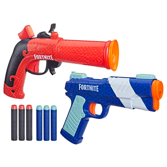 Nerf Fortnite Dual Pack Includes 2 Fortnite Blasters and 6 Nerf Elite Darts
