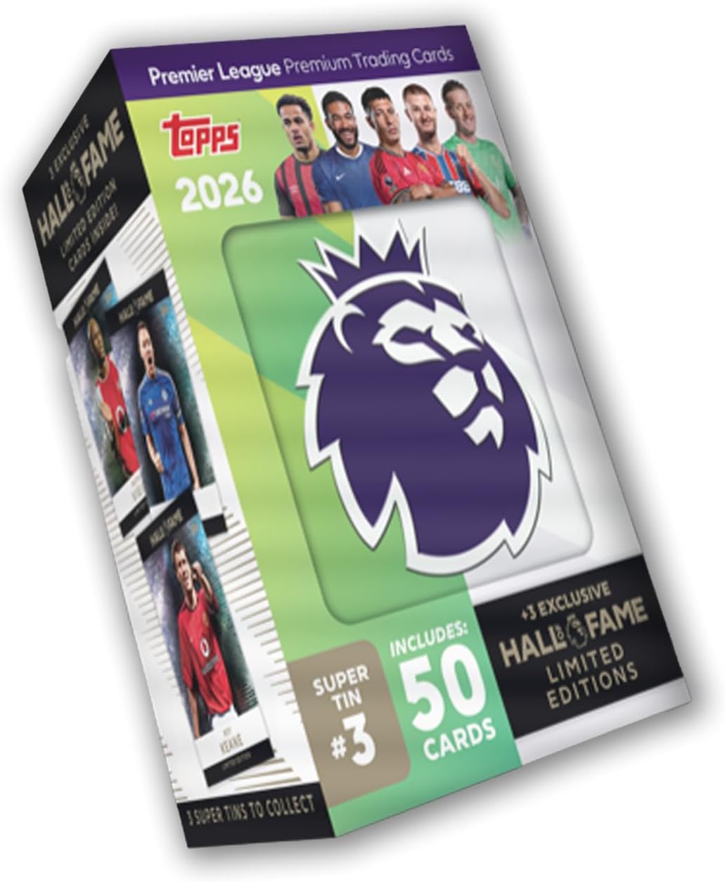 Topps Premier League 2026 - Debut Edition - Hall of Fame Super Tin #3. Contains 50 cards plus 3 Hall of Fame LE cards. (Copy) (Copy)