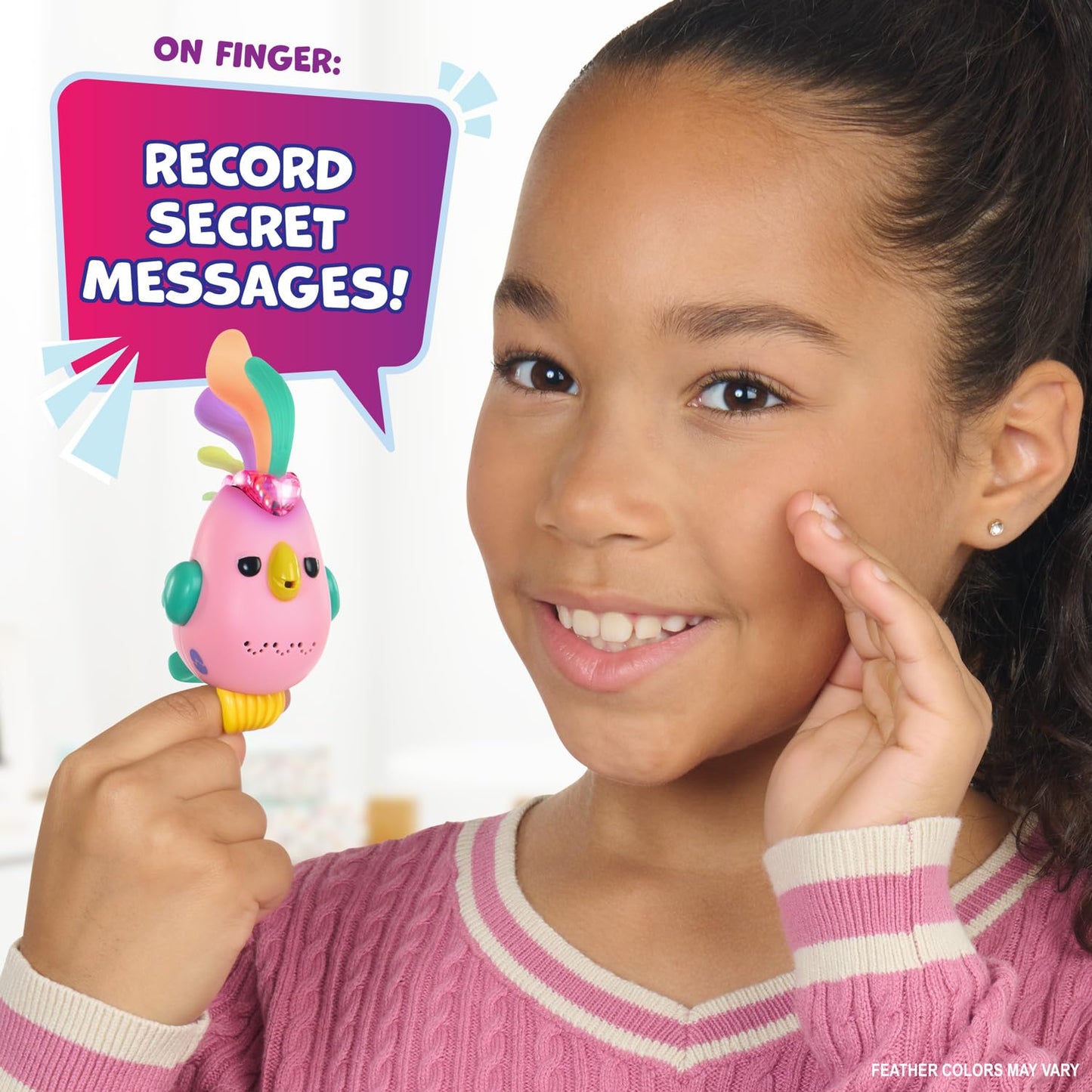 Fingerlings Sweet Tweets Interactive Bird: Lionel, Record & Play Secret Messages, 40+ Sounds & Reactions, Blue