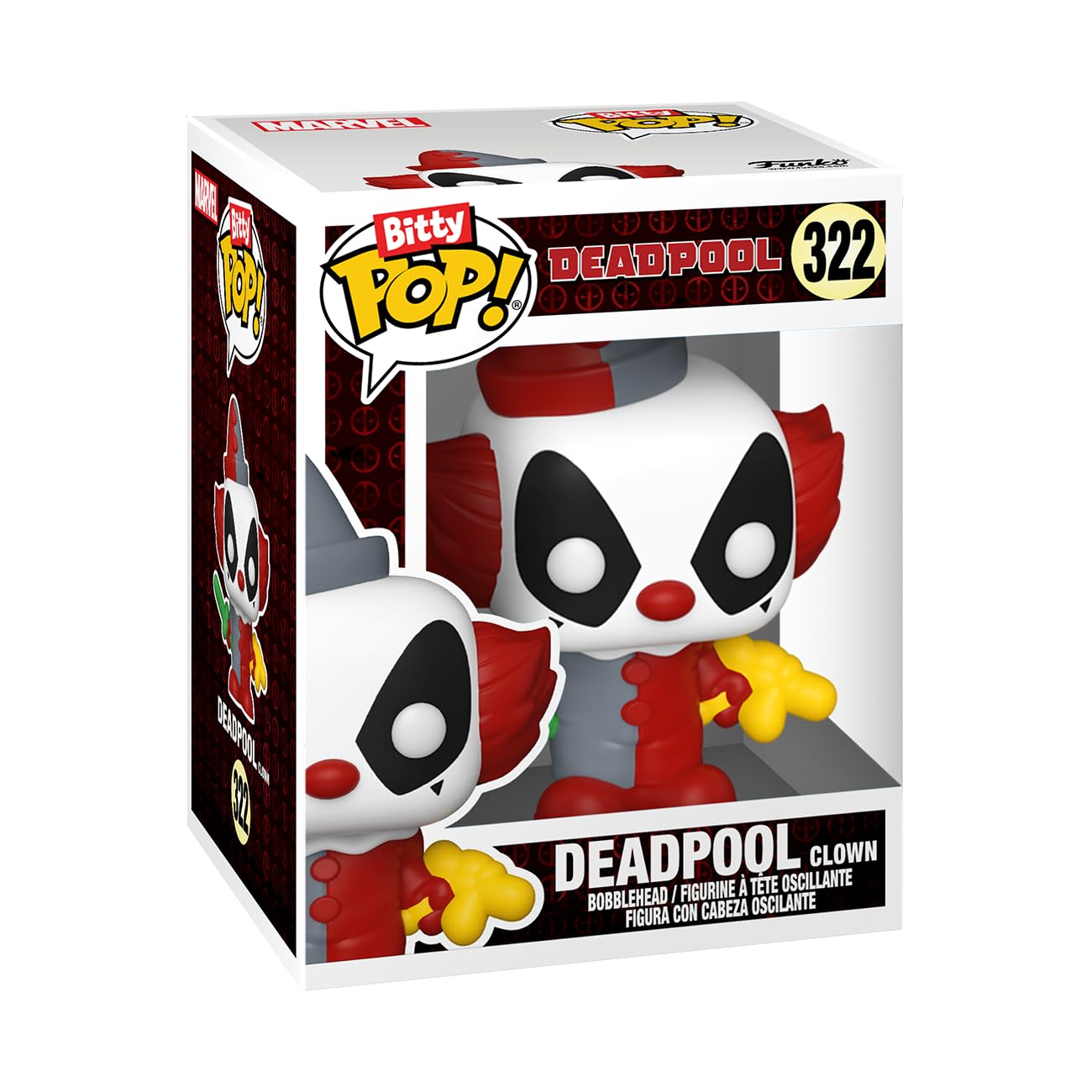 Funko Bitty POP! 4 Pack: Marvel - Deadpool - BBQ Master - Griller, Clown, Bedtime, Mystery Mini Figure - Styles may vary - 0.9 inch (2.2 cm) Collectable - Stackable Display Shelf Included - Gift Idea