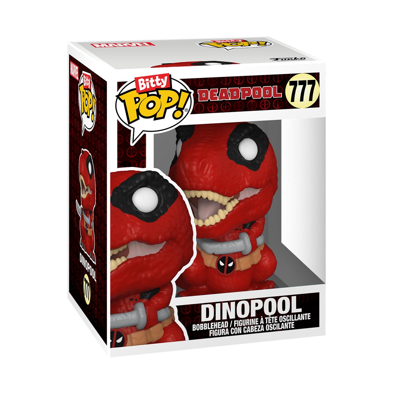 Funko Bitty POP! 4 Pack: Marvel - Deadpool - Dinopool. Barista, Roman Senator, Mystery Mini Figure - Styles may vary - 0.9 inch (2.2 cm) Collectable - Stackable Display Shelf Included - Gift Idea