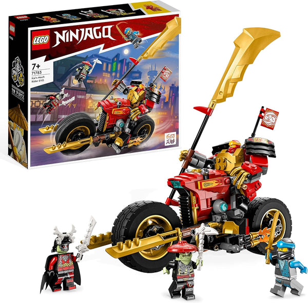 LEGO 71783 NINJAGO Kai’s Mech Rider EVO, Upgradable Ninja Motorbike Toy, Mech Action Figure and 2 Bone Warrior Minifigures