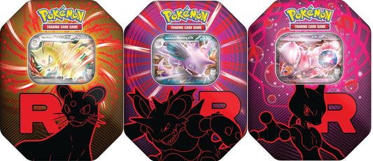Pokémon - Team Rocket Tin - Bundle of All 3 (Team Rocket's Nidoking, Team Rocket's Persian, and Team Rocket's Mewtwo