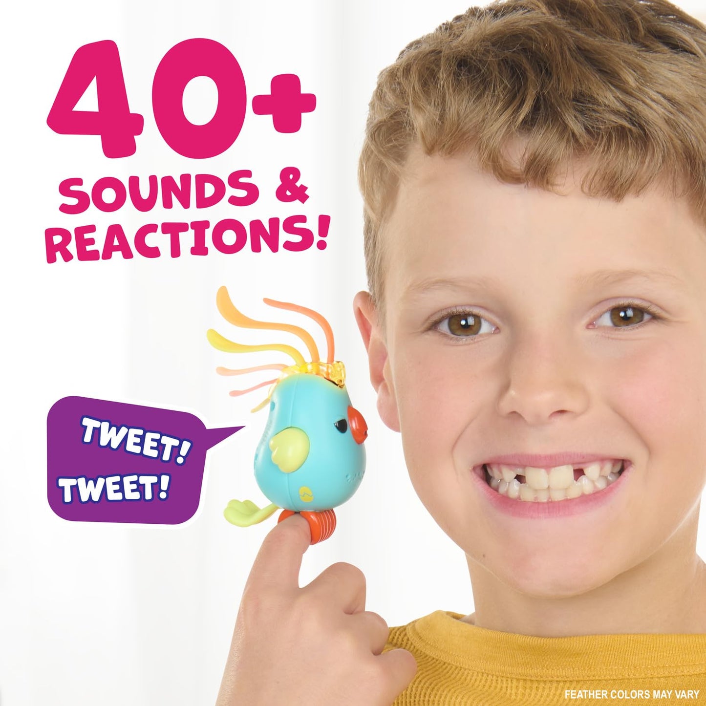 Fingerlings Sweet Tweets Interactive Bird: Lionel, Record & Play Secret Messages, 40+ Sounds & Reactions, Blue