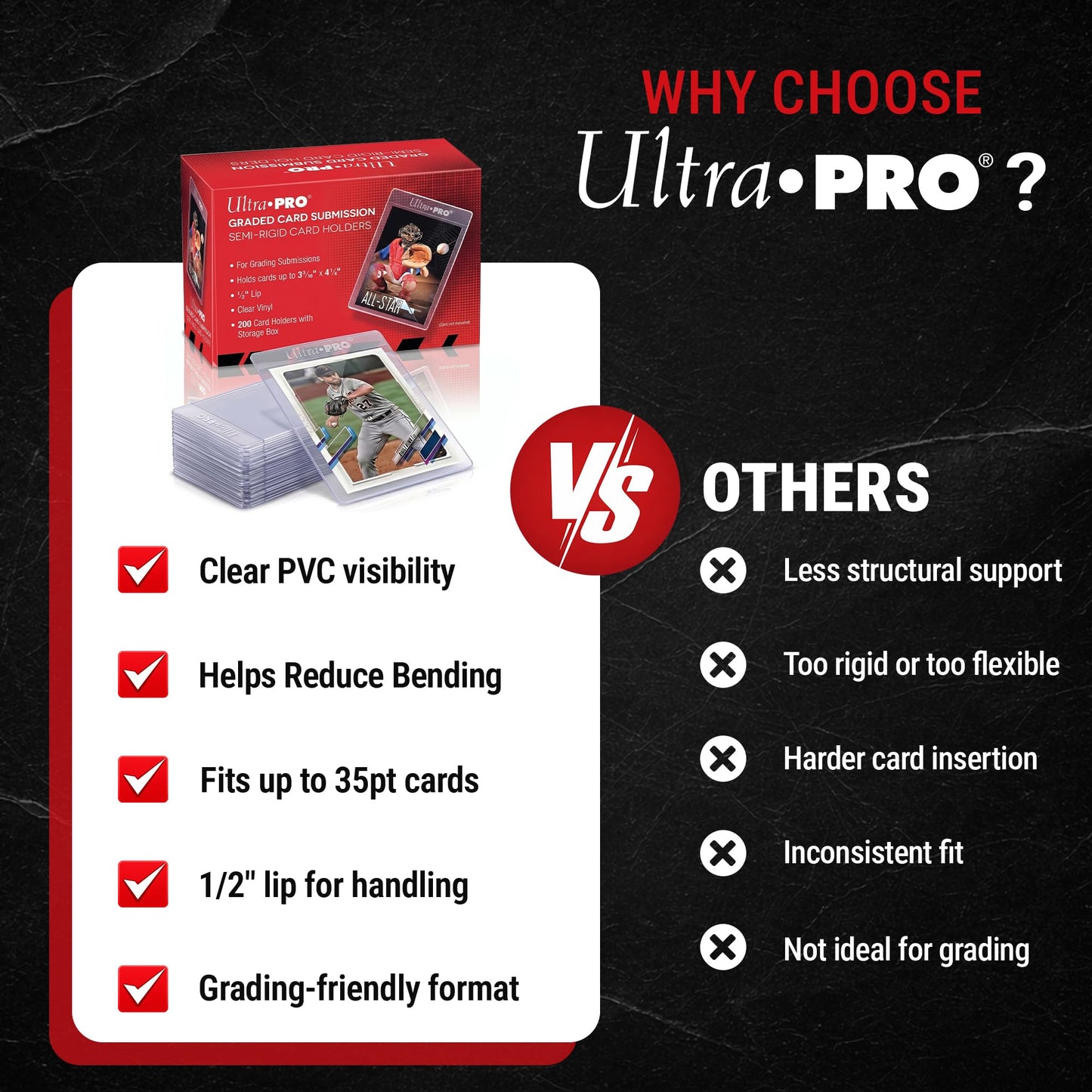 Ultra Pro Semi Rigid 1/2" Lip Tall Sleeves 200ct