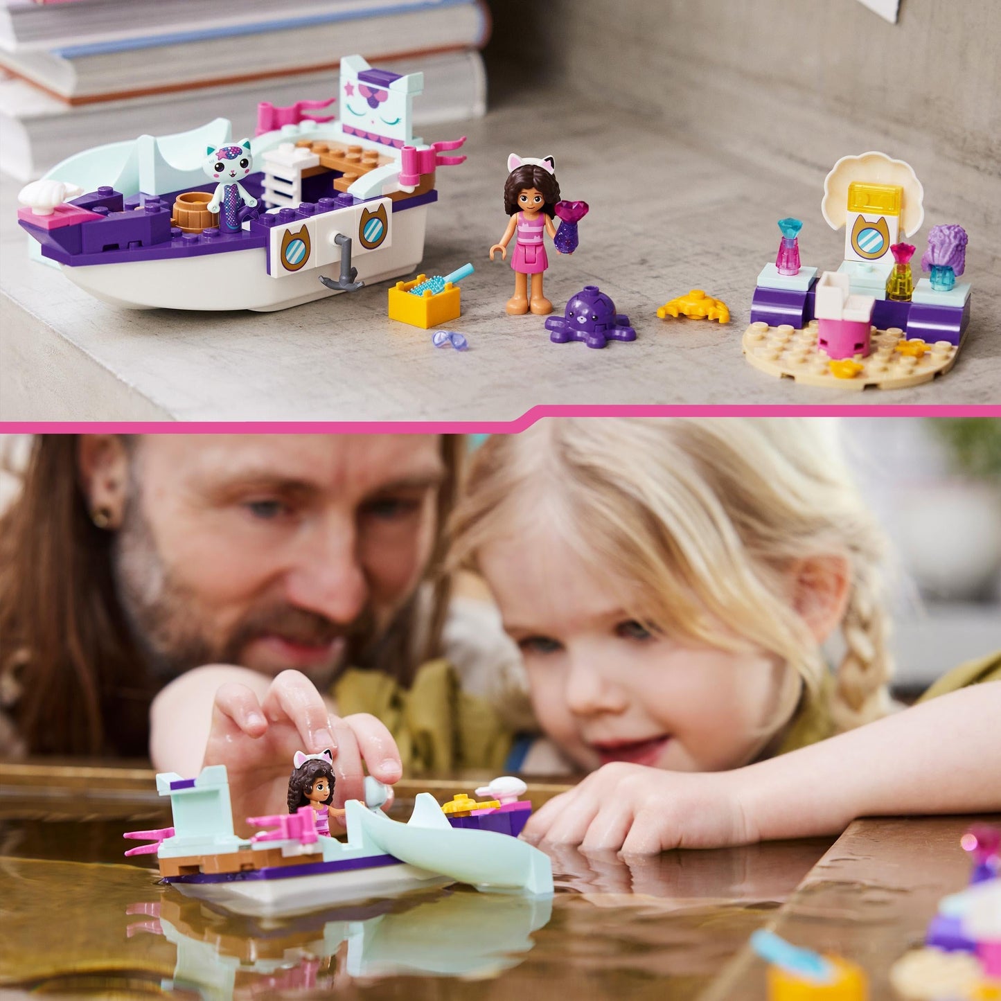 Lego 10786 Gabby's Dollhouse Gabby & Meerkatze Schiff & Spa Boot Set mit Schönheitssalon, Puppenhaus mit Figuren und Zubehör, Spielset für Mädchen, Jungen, Kinder ab 4 Jahren