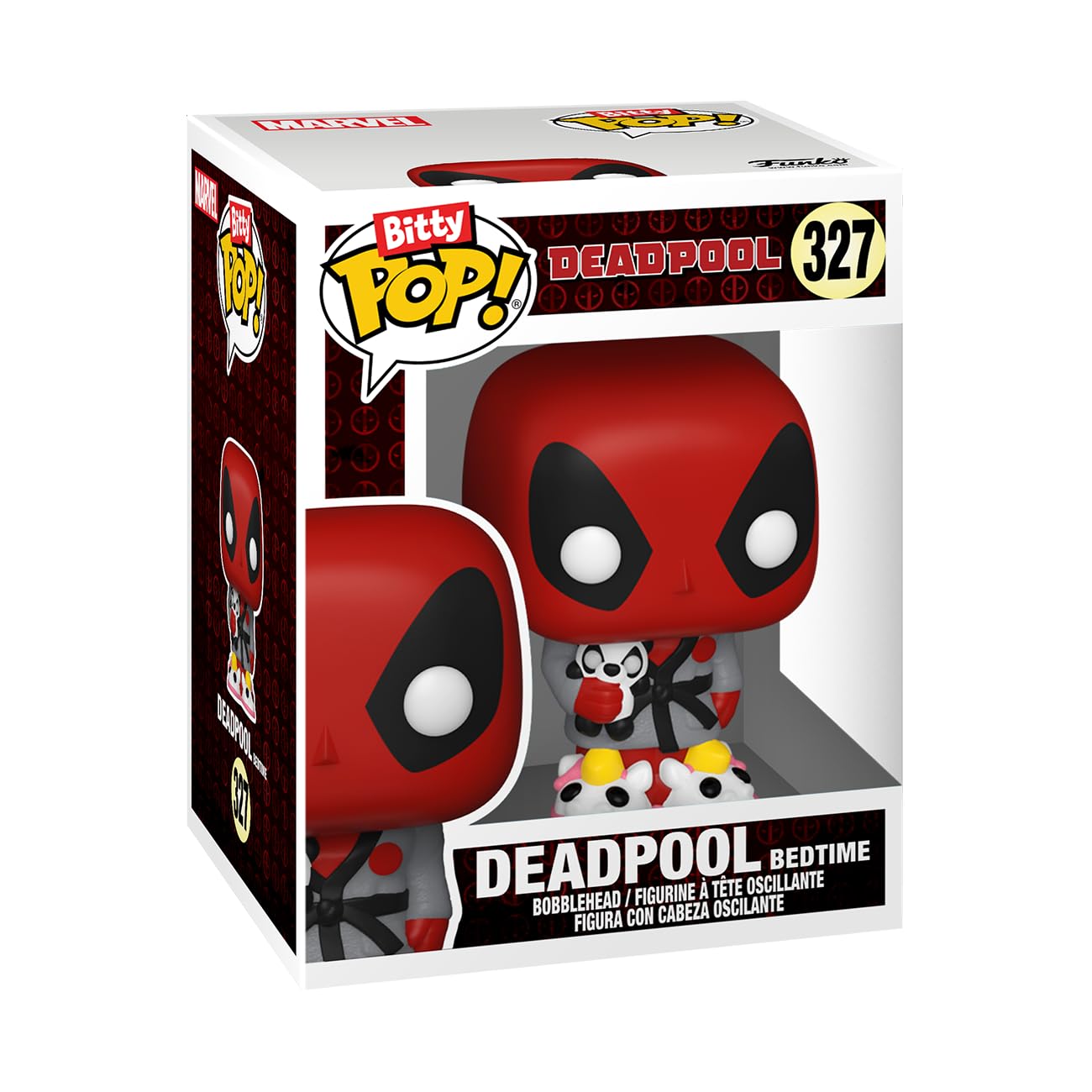Funko Bitty POP! 4 Pack: Marvel - Deadpool - BBQ Master - Griller, Clown, Bedtime, Mystery Mini Figure - Styles may vary - 0.9 inch (2.2 cm) Collectable - Stackable Display Shelf Included - Gift Idea